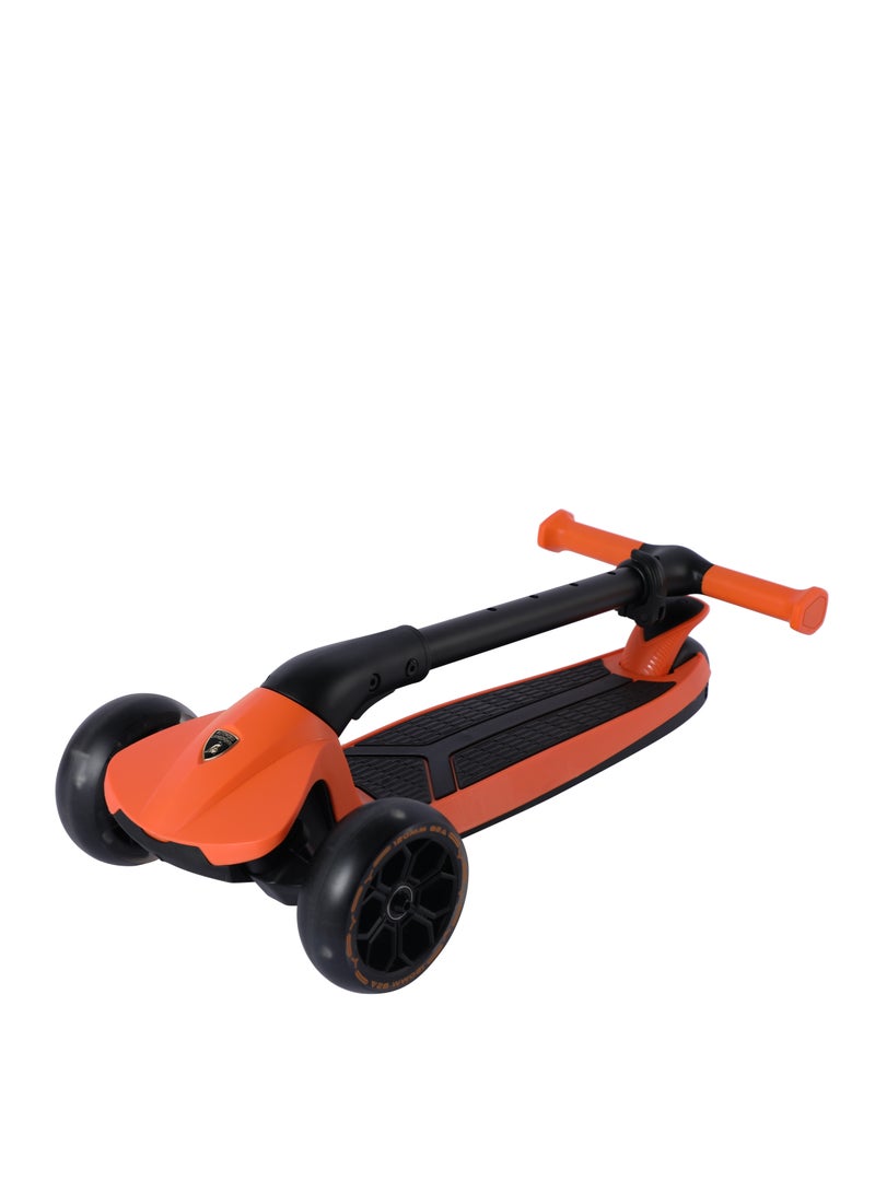 Lamborghini Kids Scooter - 3-Wheel, Adjustable Height, Foldable, Luminous Led Wheels, For Ages 3+