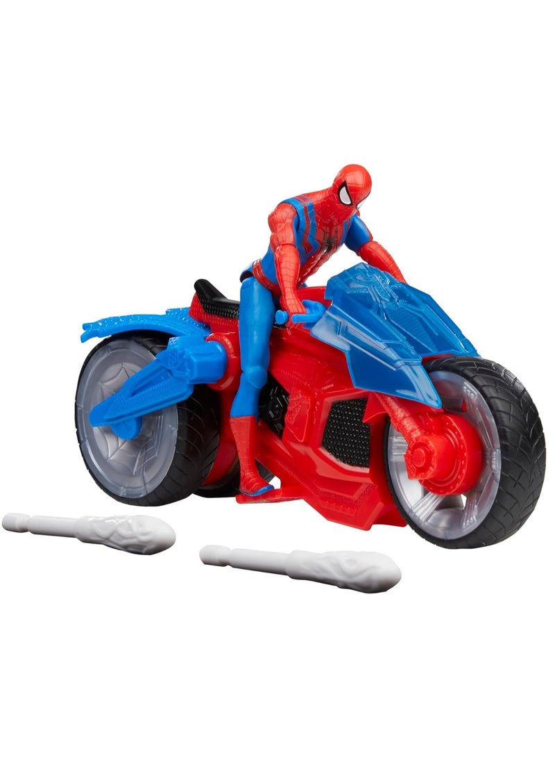 Marvel Spider-Man Web Blast Cycle And Action Figure - 4 Inches