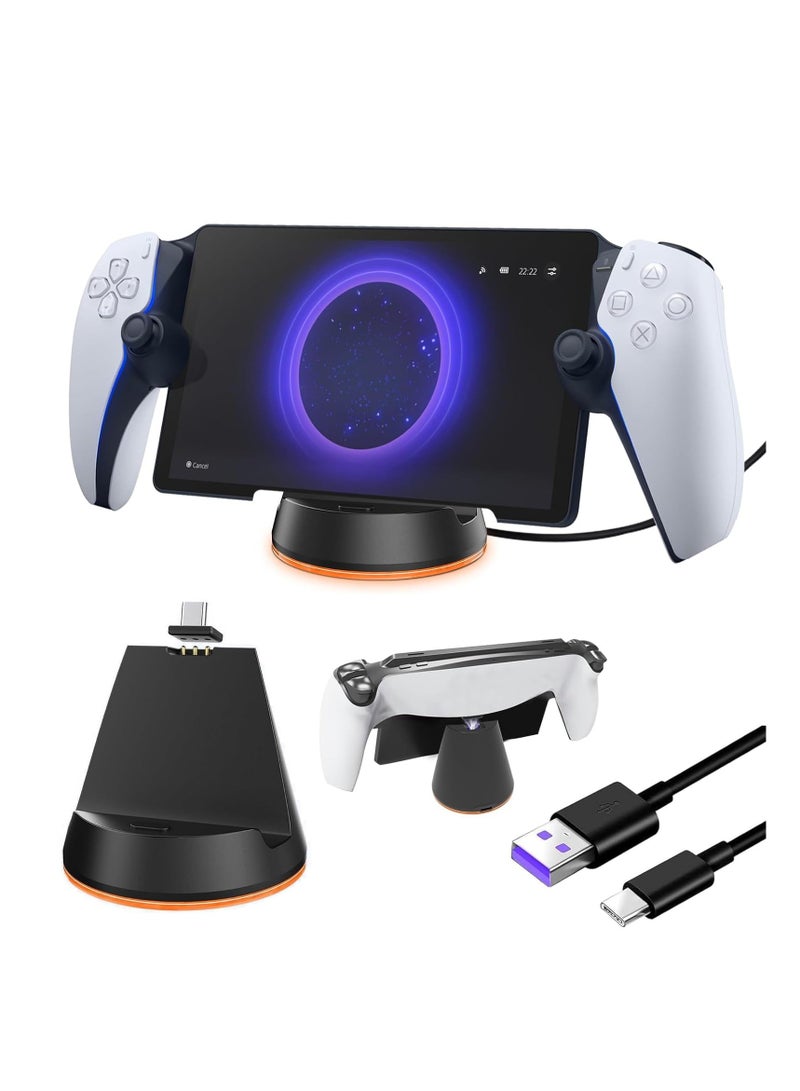 PS Portal Charging Docking Station, Portable Charging Dock Station for PlayStation 5 Portal Game Console Charger Dock Base with Type C Plug, PS5 Game Accessories PS Portal Charging Dock