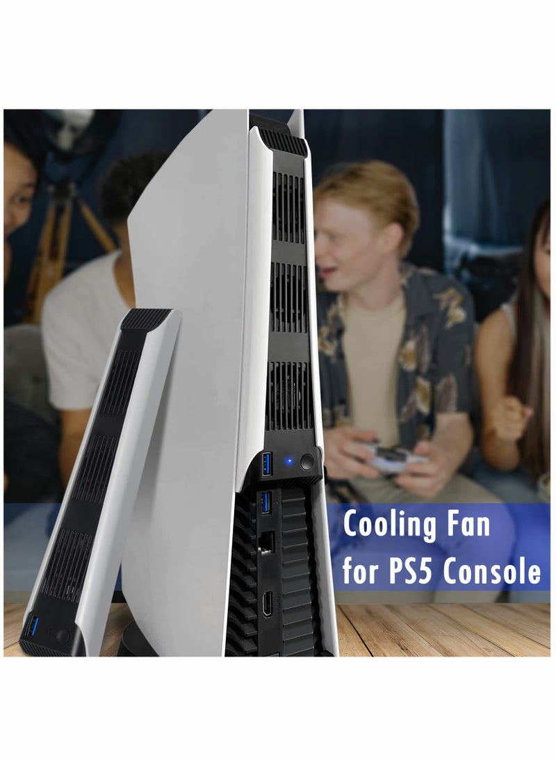 Cooling Fan for Playstation 5, External Efficient Low-Noise Cooling System, Compatible with PS 5 Disc and Digital Editions