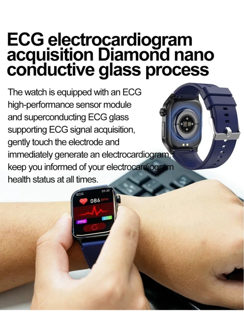 Non-invasive Blood Sugar Measurement Smart Phone Watch Men's Health Monitoring Blood Pressure Heart Rate Outdoor Sports Large Screen Square