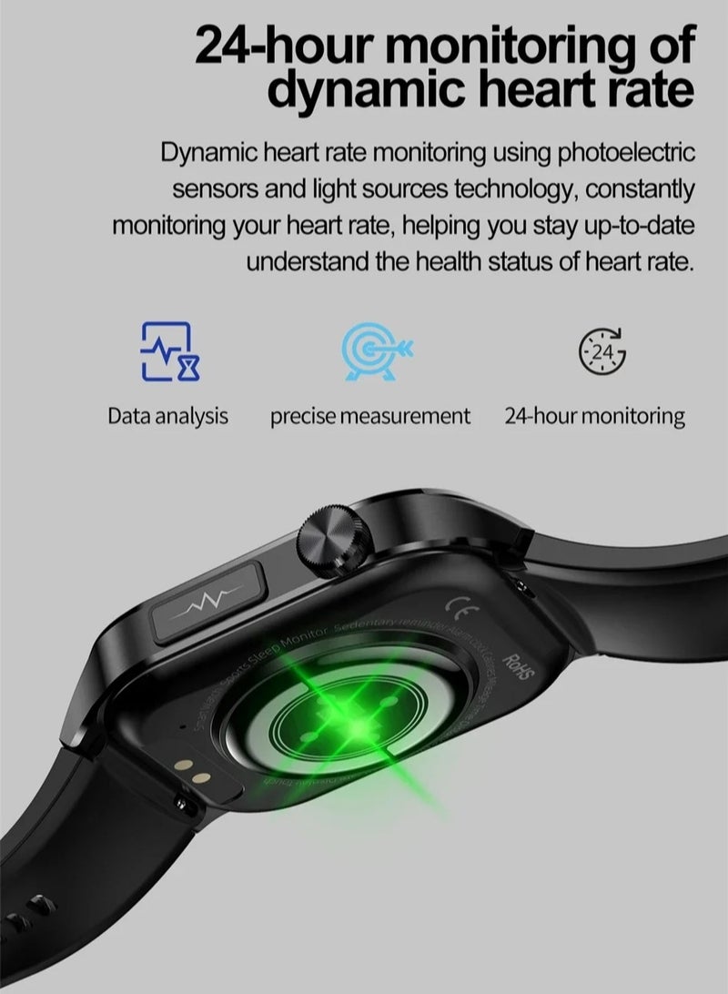 Non-invasive Blood Sugar Measurement Smart Phone Watch Men's Health Monitoring Blood Pressure Heart Rate Outdoor Sports Large Screen Square