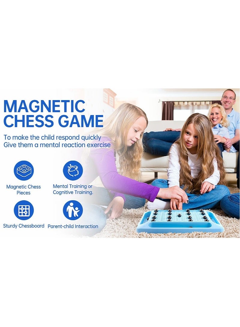 Magnetic Chess Game Set, Table Top Magnet Chess Game, Magnetic Chess Game with Stones, Develop Intelligence, Strategy Game, Family Game Party Game for Kids and Adults (32 pcs)