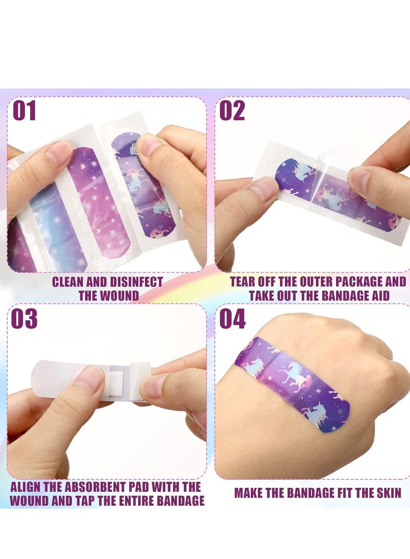 10 Styles Kids Cartoon Bandages, Flexible Adhesive Colorful Strips Waterproof Cute Bandages for Girls Repair Tape Knuckle Stickers Comfortable Protection Care for Cuts Scrapes Burns (300 Pieces)