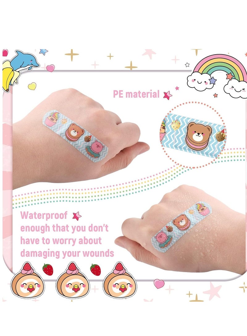 Kids Cartoon Bandages, 300 Pieces Flexible Adhesive Cute Bandages, Cute Cartoon Bandages Flexible Adhesive Bandages Waterproof Breathable Bandages Protect Scrapes and Cuts for Girls Boys Children