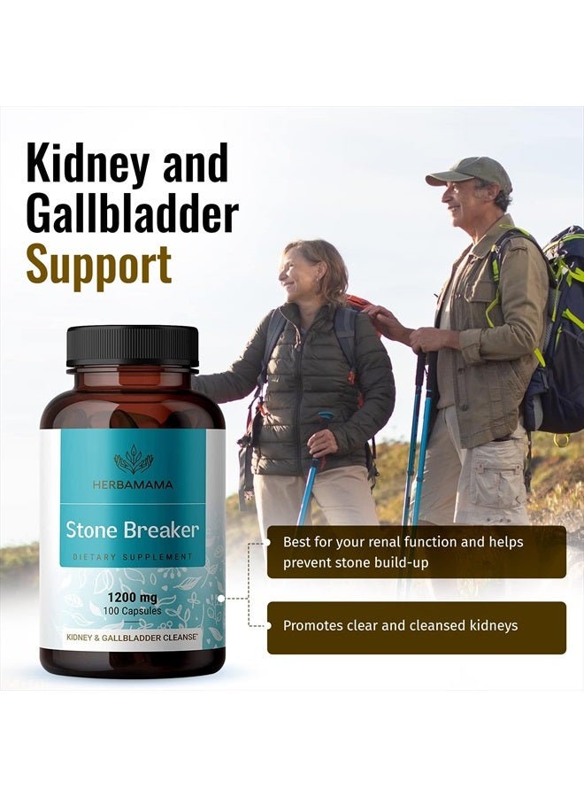 Stone Breaker Chanca Piedra Pills - Organic Chanca Piedra Stone Breaker Kidney Stones Dissolver - Kidney & Gallbladder Cleanse - 1200mg, 100 Capsules