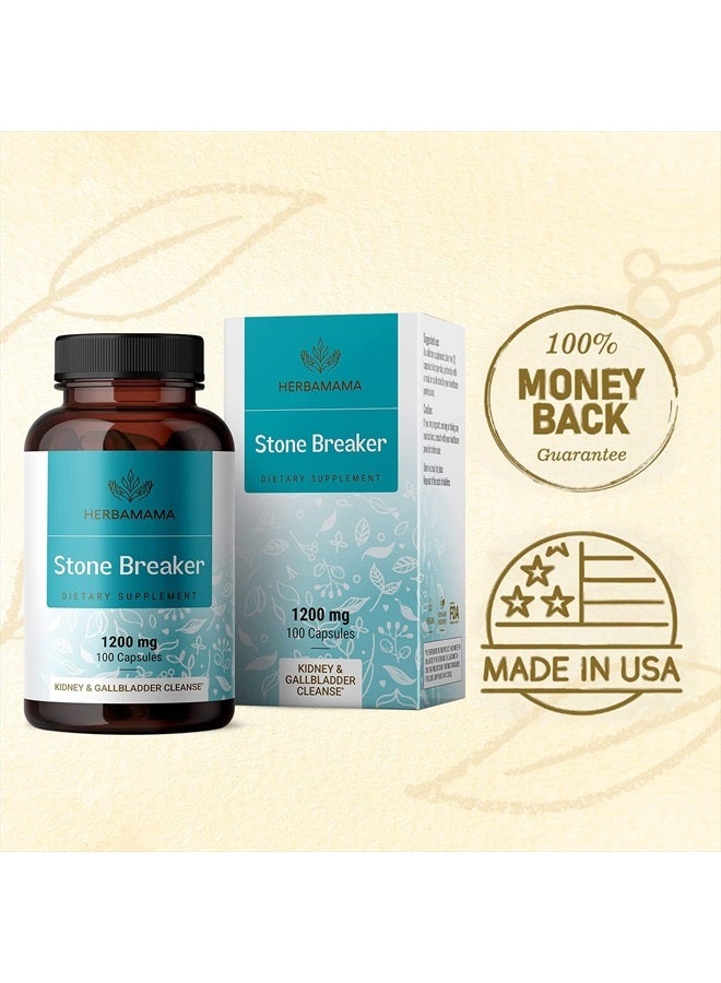 Stone Breaker Chanca Piedra Pills - Organic Chanca Piedra Stone Breaker Kidney Stones Dissolver - Kidney & Gallbladder Cleanse - 1200mg, 100 Capsules