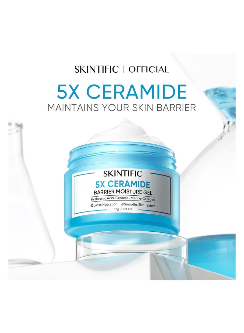 SKINTIFIC Moisturizing Cream , Face Moisturizer for All Skin ,Facial Creams with Hyaluronic Acid and 5X Ceramides, Fragrance Free Non-Comedogenic