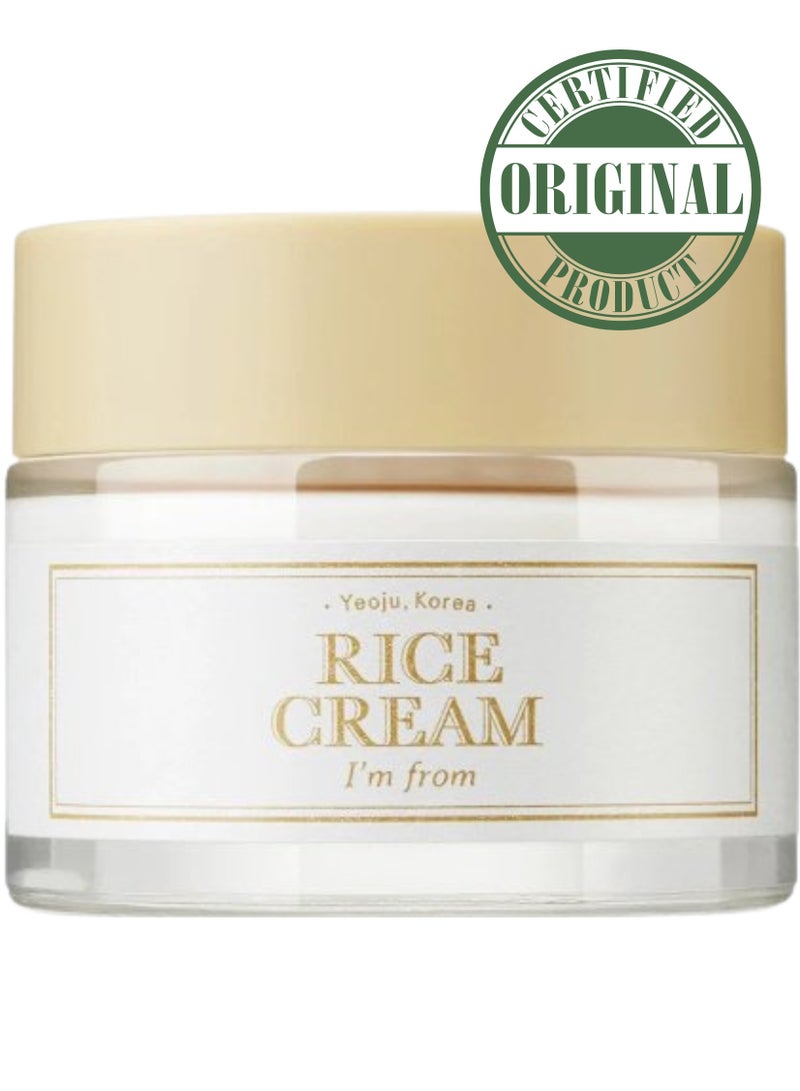 Rice Cream 41% Rice Bran Essence with Ceramide, Glowing Look, Improves Moisture Skin Barrier, Nourishes Deeply, Smoothening to Even Out Skin Tone, K Beauty 50g