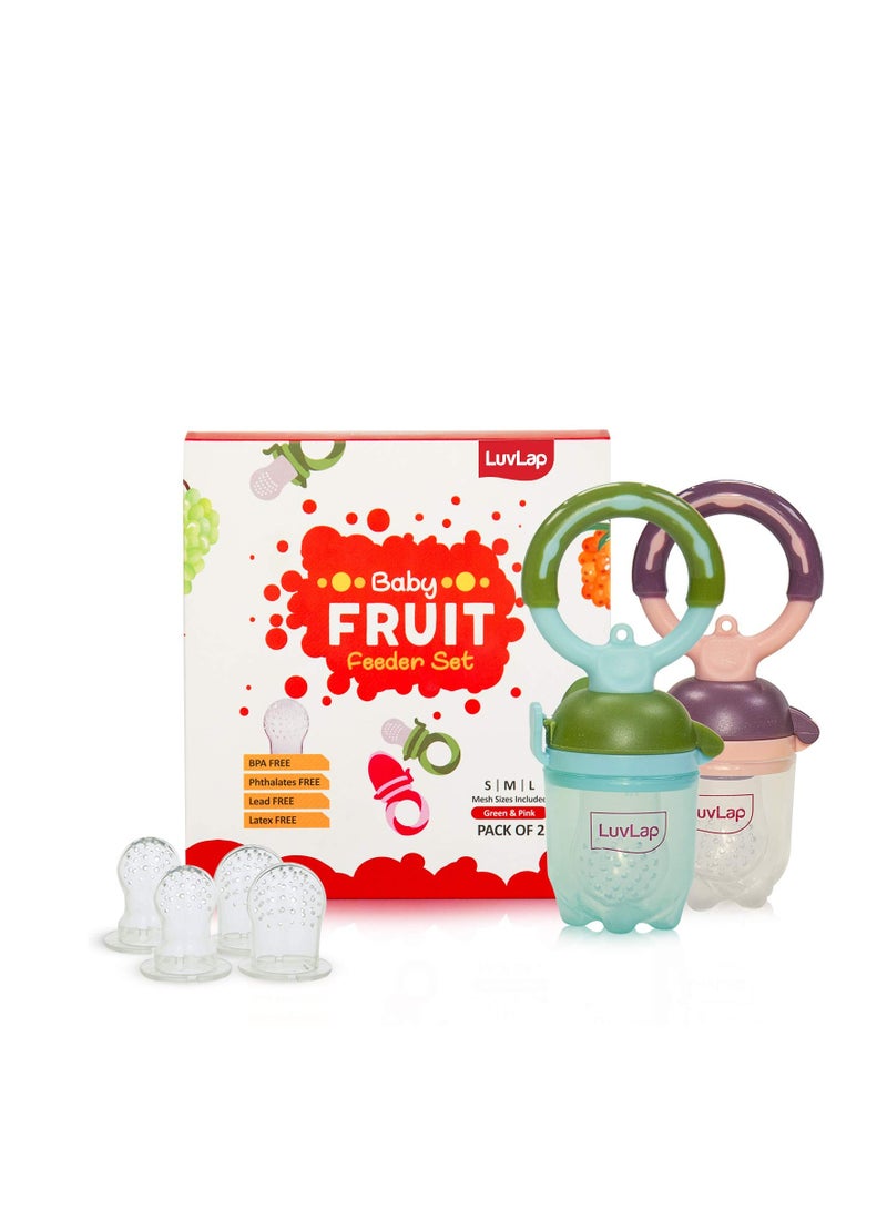 Baby food and fruit feeder twin pack with three Feeder Sack sizes, BPA Free