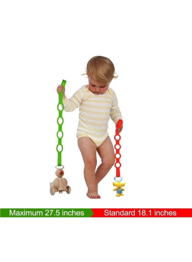 Stretchable Silicone Pacifier Straps Clips, 4 Pieces