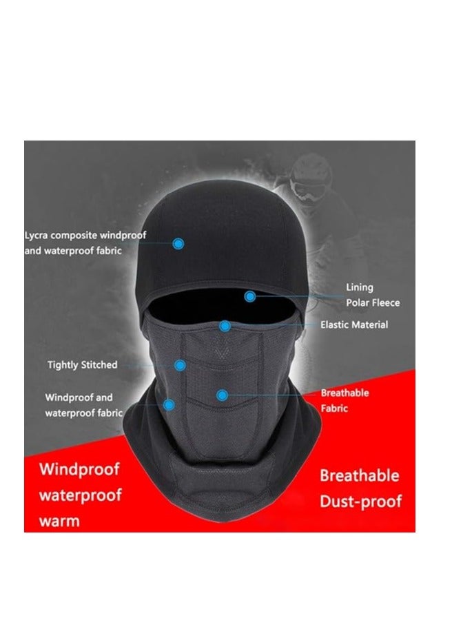 Balaclava Ski Mask - Winter Face Mask for Men & Women - Cold Weather Gear for Skiing, Snowboarding & Motorcycle Riding, Windproof Fleece Thermal Full Face Mask Cold Weather Gear(Black)