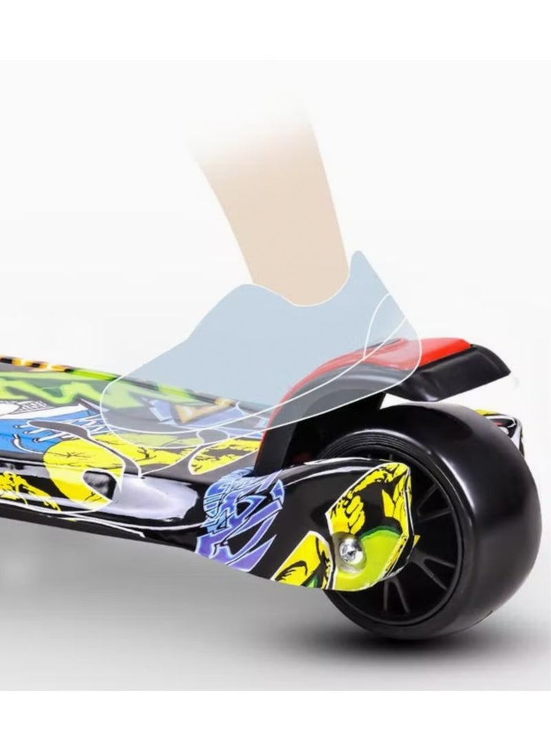 Foldable 3-Wheel Scooter Adjustable Height Suitable with Flash Wheel Light Music for Kids Aged 3-12 Years Old Pink Letters