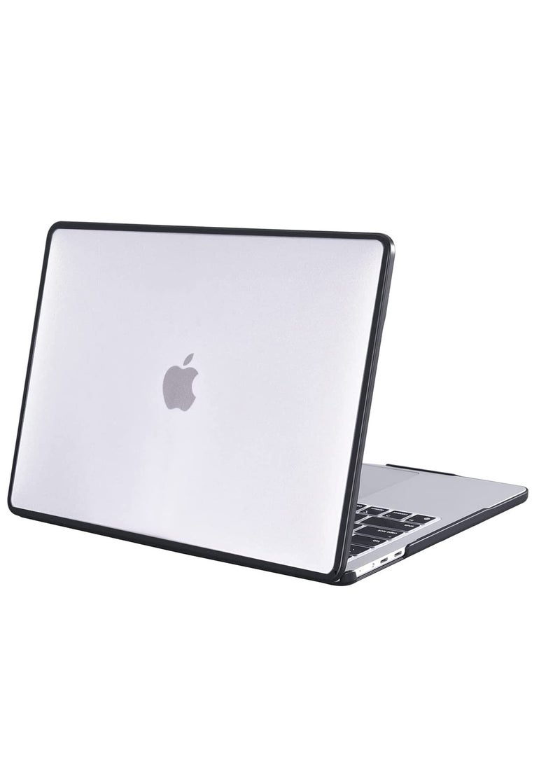 MacBook Air 13.6 inch M2 Case for 2022-2024, Model A2681, Anti-Cracking, Anti-Fingerprint Hard Shell, Soft TPU Bumper + PC, Frosted Clear
