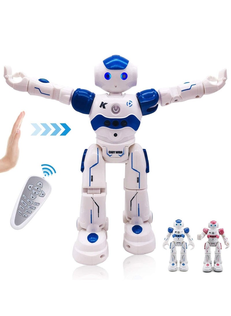 Kids Smart RC AI Robot Toy, Singing Dancing Interactive Talking Gesture Sensing Remote Control, STEM Educational Autistic, Birthday Gifts for Kids Boys (Blue)