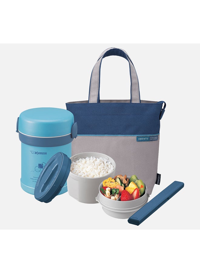 Stainless Steel Vacuum Lunch Jar 0.63L Aqua Blue
