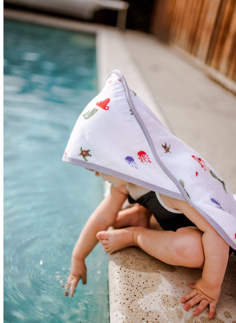 Cotton Muslin Hooded Infant Towel Mermaids
