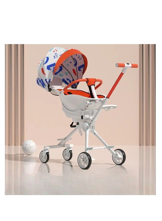 Conveniently foldable toddler and baby stroller designed for travel featuring a lightweight build compact design ample storage basket adjustable recline and easy one hand folding mechanism.