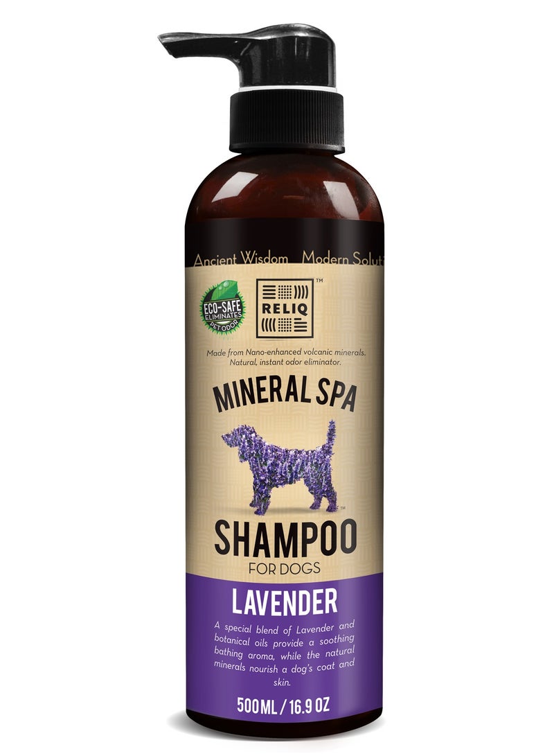 RELIQ Natural Mineral SPA Shampoo Lavender for Dog/Puppy. No soap no Oatmeal Formula. Tear Free and Long Lasting Odor Control. Super Soft and Shiny Coat After wash.