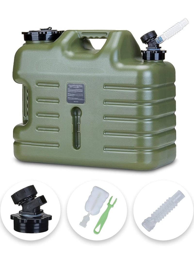 18L Water Jug, Camping Water Container, Truly No Leakage Water Storage, Large Military Green Water Tank, BPA Free Portable Emergency Water Storage for Outdoors Hiking Accessories