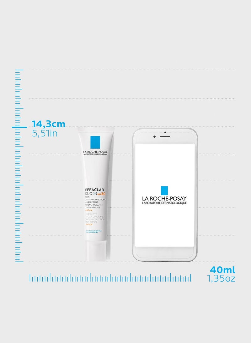 La Roche-Posay Effaclar Duo+ SPF30 Acne Treatment Cream for Oily and Acne Prone Skin 40ml