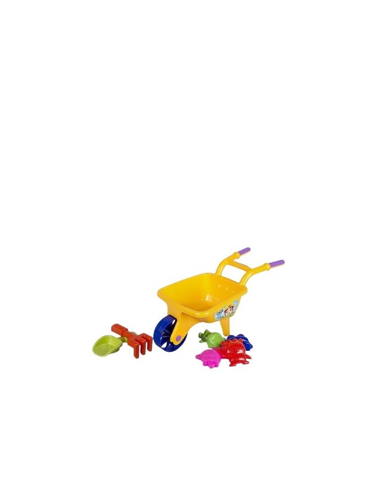 Kids Wheelbarrow Toy for Sand, Water and Beach Fun, 12 pieces