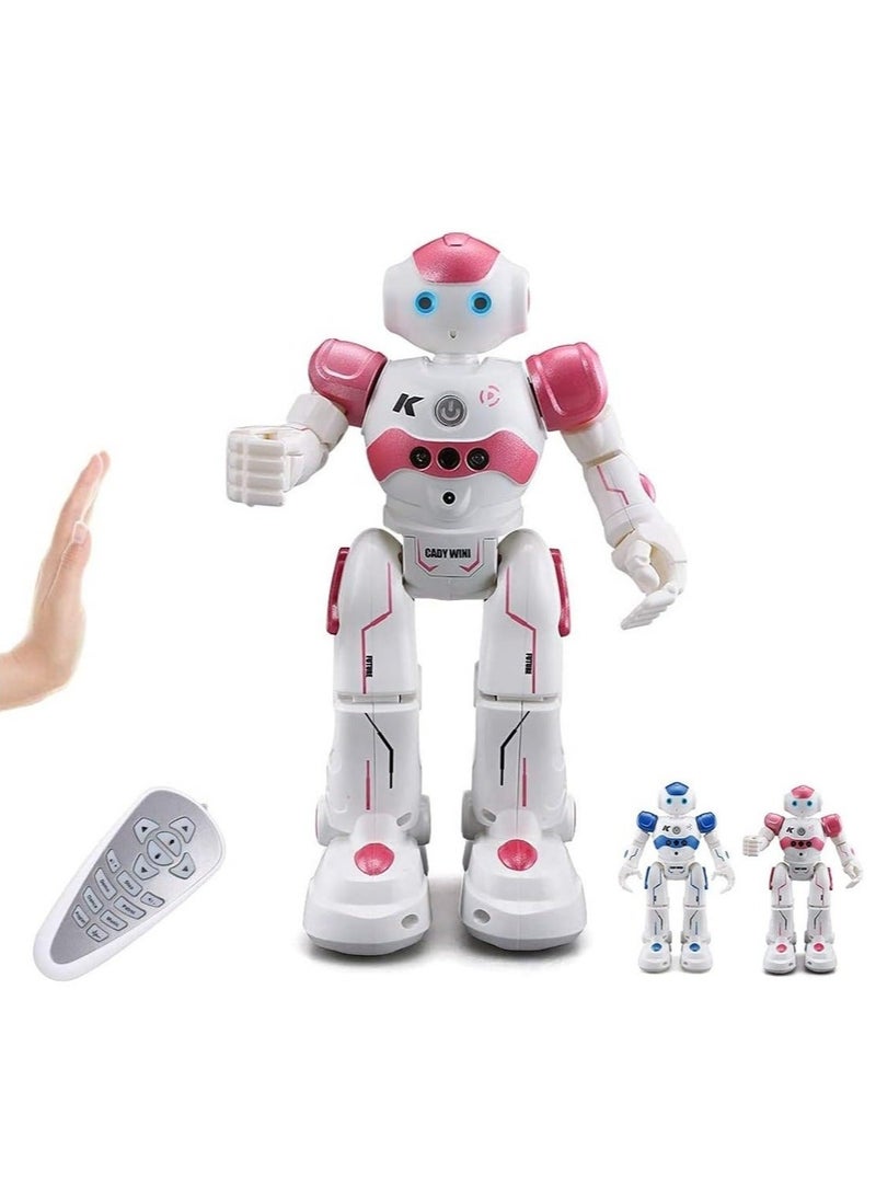 Kids Smart RC AI Robot Toy, Singing Dancing Interactive Talking Gesture Sensing Remote Control, STEM Educational Autistic, Birthday Gifts for Kids Boys (Pink)