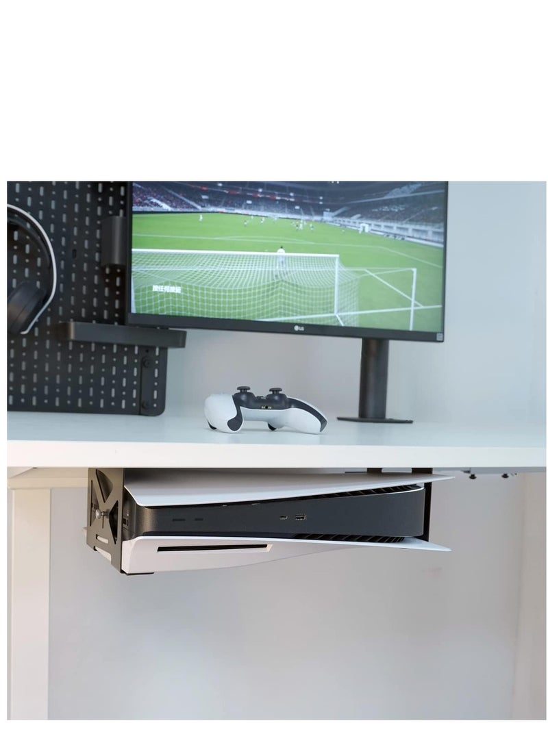 Under Desk Holder for PS5,Stealth Mount Compaitble with Playstation 5 Disc & Digital Edition Console