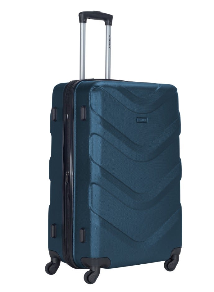 ABS Hardside 3 Piece Trolley Luggage Set  Spinner Wheels with Number Lock Indigo Blue