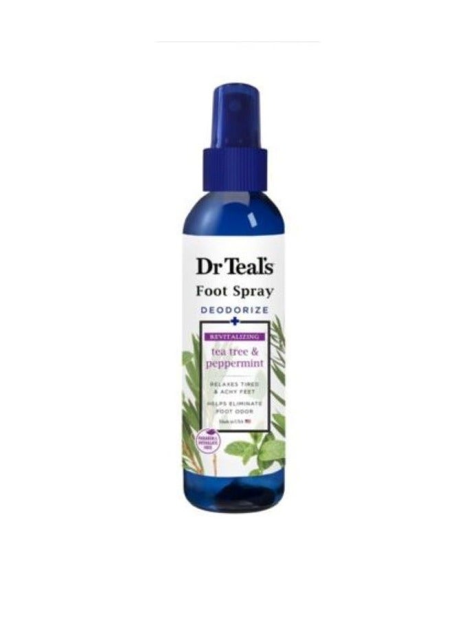Dr Teal's Deodorizing & Revitalizing Foot Spray with Tea Tree & Peppermint, 177ml