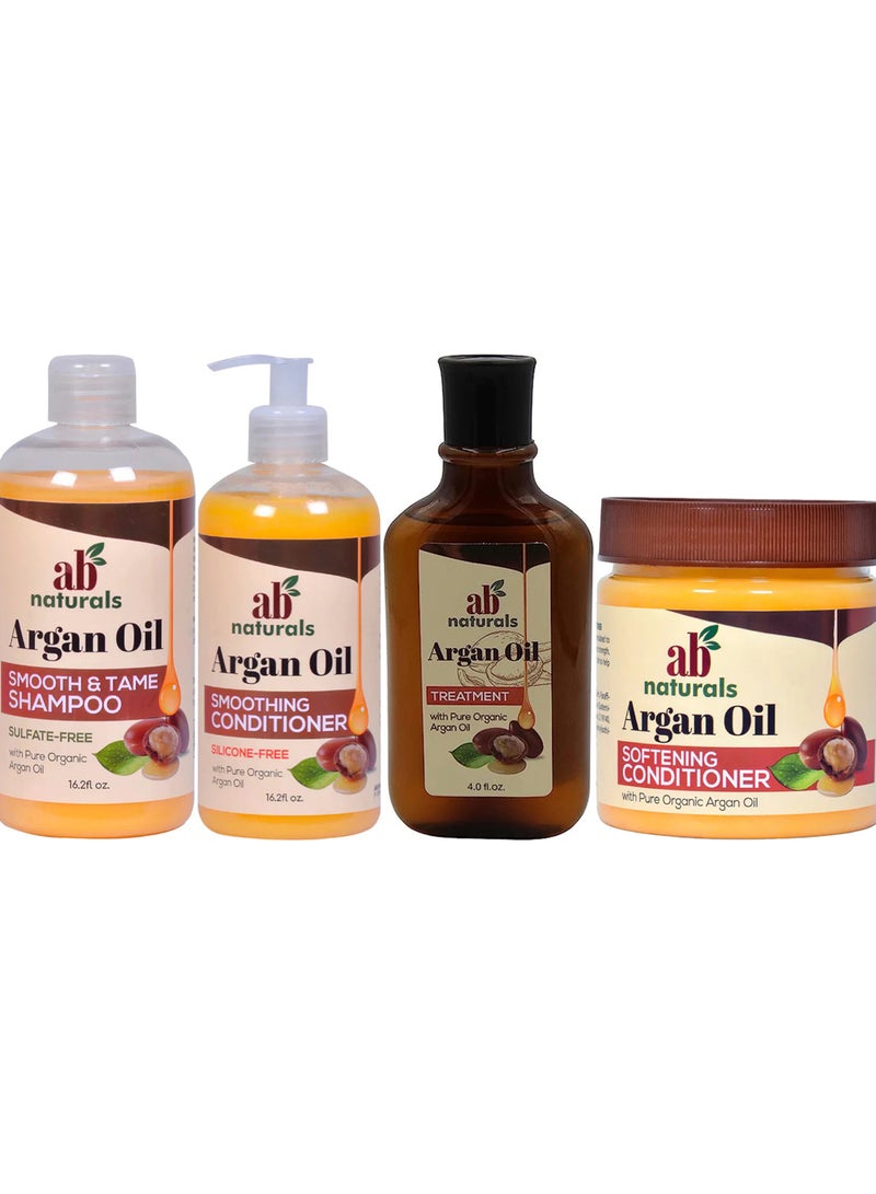 Argan Oil Smooth And Tame Shampoo Conditioner Softening Condition And Treatment Set