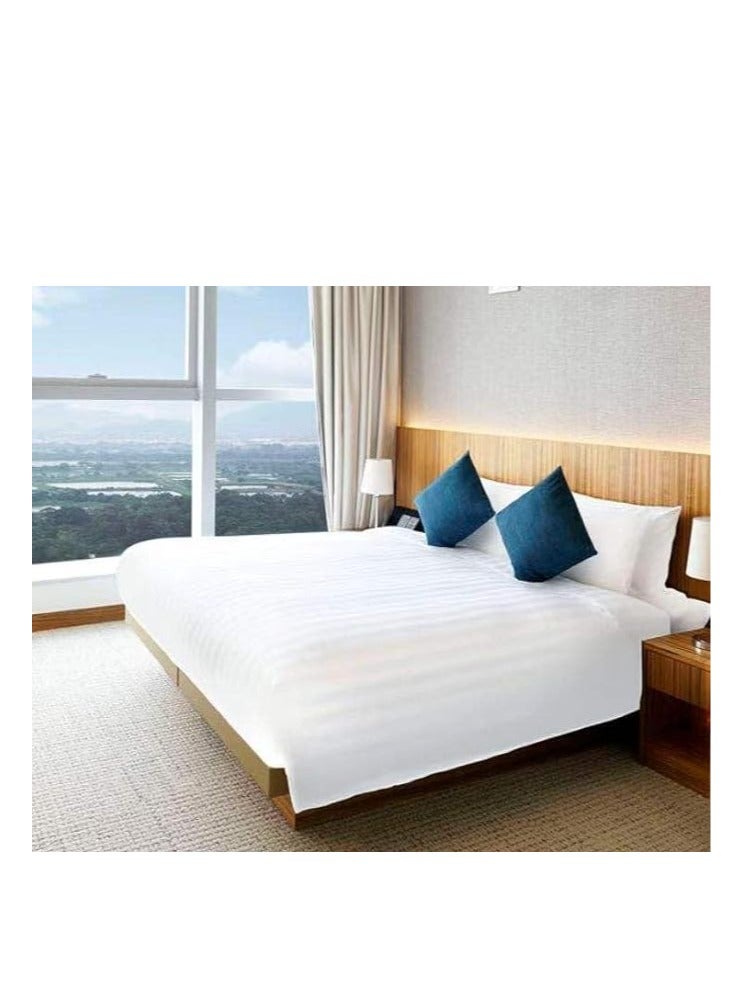 COOLBABY 6-Piece Luxury King Size Cotton Bedsheet - Quilt Cover Set | 1 Fitted 200 * 200 Sheet + 1 Quilt Cover + 4 Pillow Cases (White)