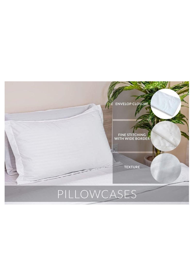 COOLBABY 6-Piece Luxury King Size Cotton Bedsheet - Quilt Cover Set | 1 Fitted 200 * 200 Sheet + 1 Quilt Cover + 4 Pillow Cases (White)
