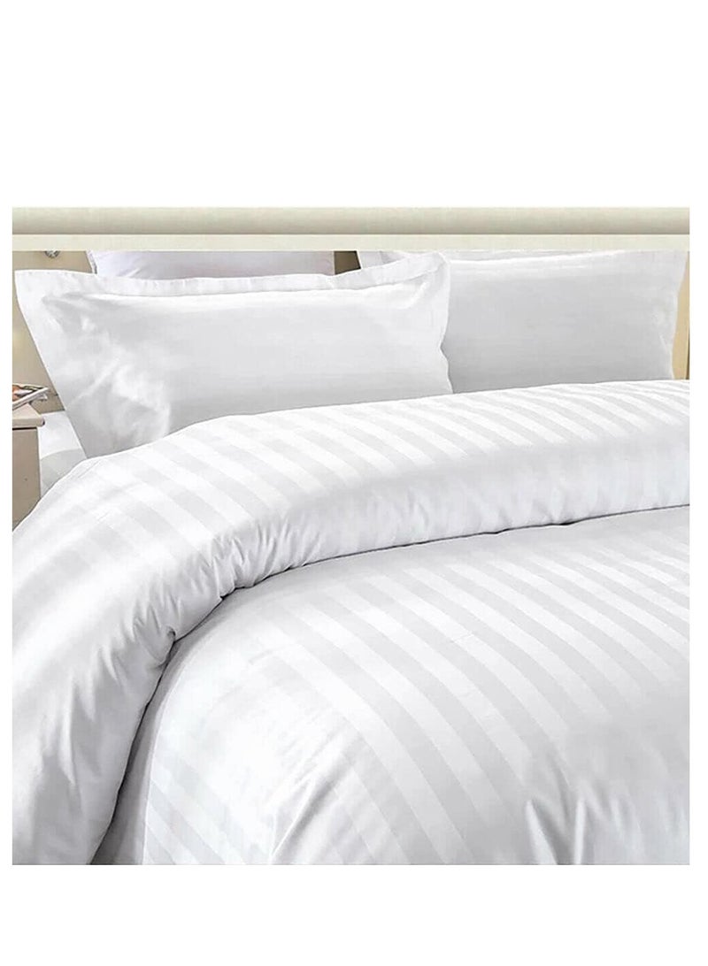 COOLBABY 6-Piece Luxury King Size Cotton Bedsheet - Quilt Cover Set | 1 Fitted 200 * 200 Sheet + 1 Quilt Cover + 4 Pillow Cases (White)