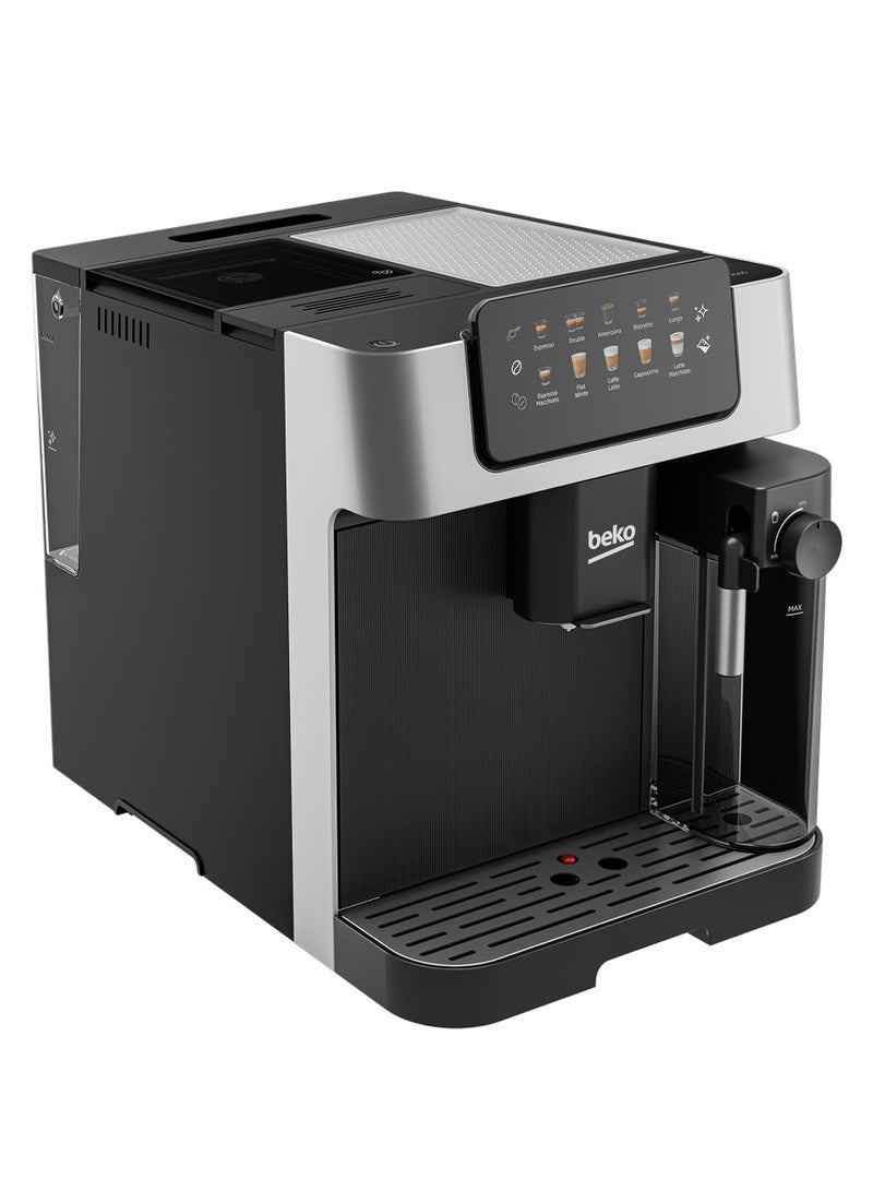 Automatic Bean to Cup Espresso Coffee Machine with 19 Bar, Touch Control LCD Display, 2L Water Capacity, 600ml Milk Container Capacity - Stainless Steel 2 L 1350 W CEG7304X Black / Silver