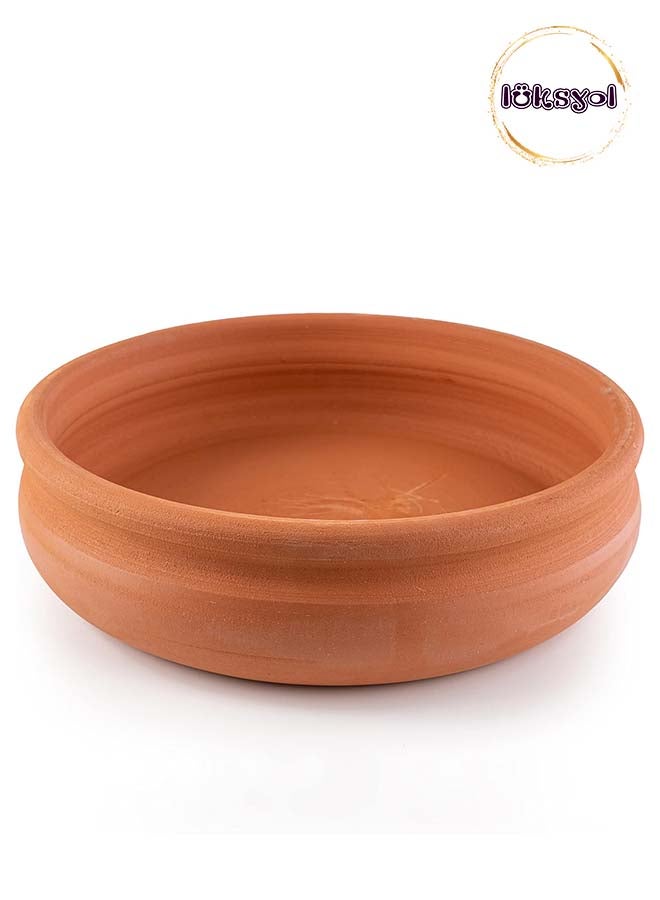Luksyol Clay Pan For Cooking, Pan for Mexican Indian Korean Dishes, Handmade Cookware, Clay Pot or Oven, Terracotta Pot, Clay Pot For Cooking, Unglazed Clay Pots For Cooking, Clay Oven Pan 11 Inches