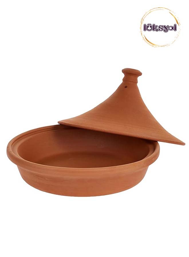 Luksyol Clay pot for cooking - Handmade tagine pot moroccan for cooking - Lead free earthenware pot - Tagine Pot Oven Safe - 100% Natural & Safe for Health - eco friendly terracotta pots 10.2 inches
