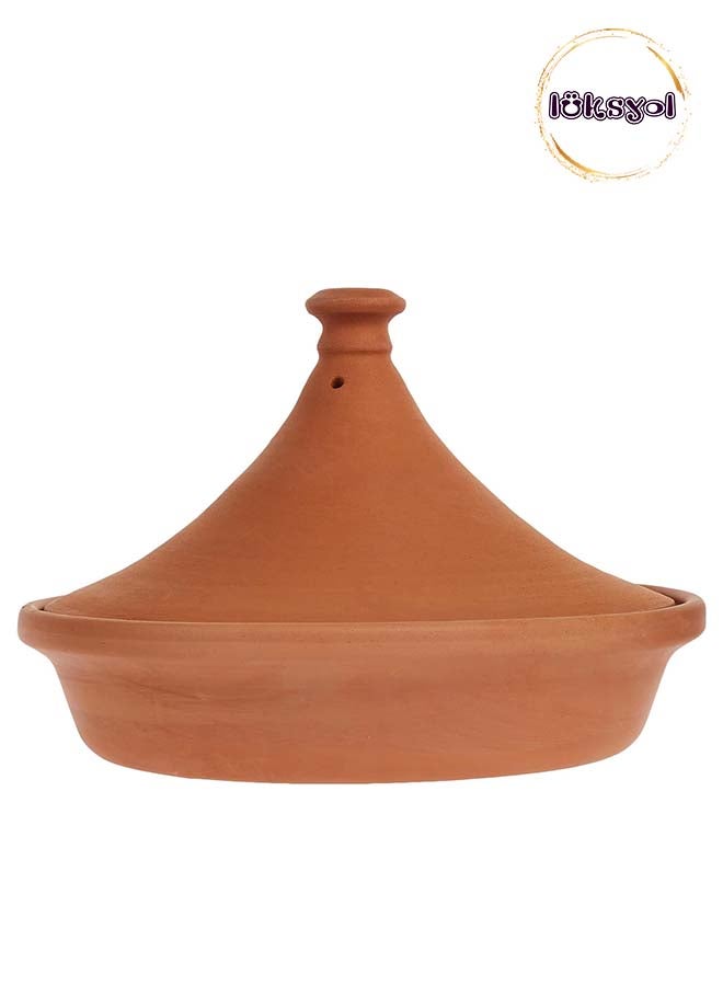 Luksyol Clay pot for cooking - Handmade tagine pot moroccan for cooking - Lead free earthenware pot - Microwave & Oven Safe - 100% natural & Safe for Health - eco friendly terracotta pots12.2 inches