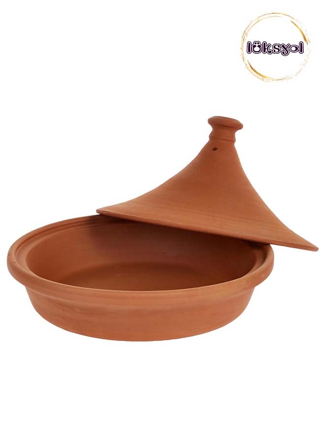 Luksyol Clay pot for cooking - Handmade tagine pot moroccan for cooking - Lead free earthenware pot - Tagine Pot Oven Safe - 100% Natural & Safe for Health - eco friendly terracotta pots 11.42 inches