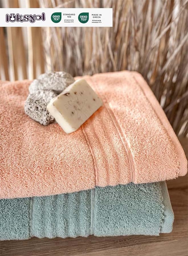 LUKSYOL Luxury Towel Set: 100% Turkish Cotton 600 GSM 6-Piece (2 Bath, 2 Hand, 2 Washcloths) Hotel Quality|OEKO-TEX Certified & Made in Green  Soft, Absorbent, & Elegant Shell Coral