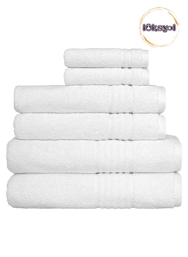 LUKSYOL Towels set of 6 - 200 PEARL WHITE  - All--Set of 6