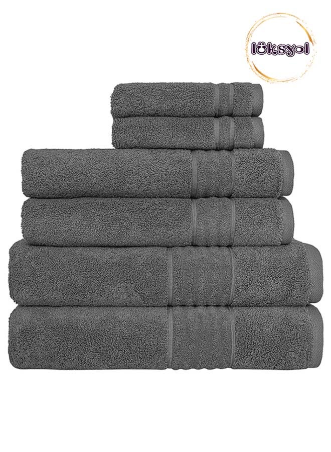 LUKSYOL Towels set of 6 - 160 METAL COAL   - All--Set of 6