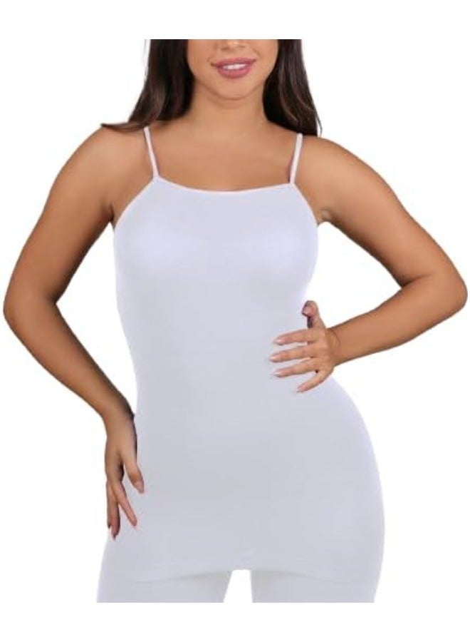 Women Bodysuit Tops - Cami Bodysuit Sheer Sleeveless - Shapewear Seamless, Compression Garment, Full Coverage Bust Seamless Bodysuit