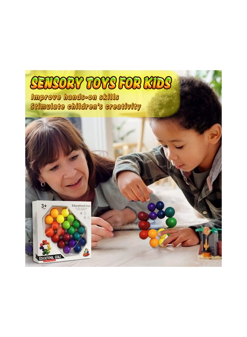 Pop Bubble Fidget Sensory Fidget Toys Autism Puzzle Ball Toddler Toys Autistic Twist Figit ADHD Fidgits Desk Toys Traveling Toys Educational Learning Toys Montessori Desk Toys for Girls Boy