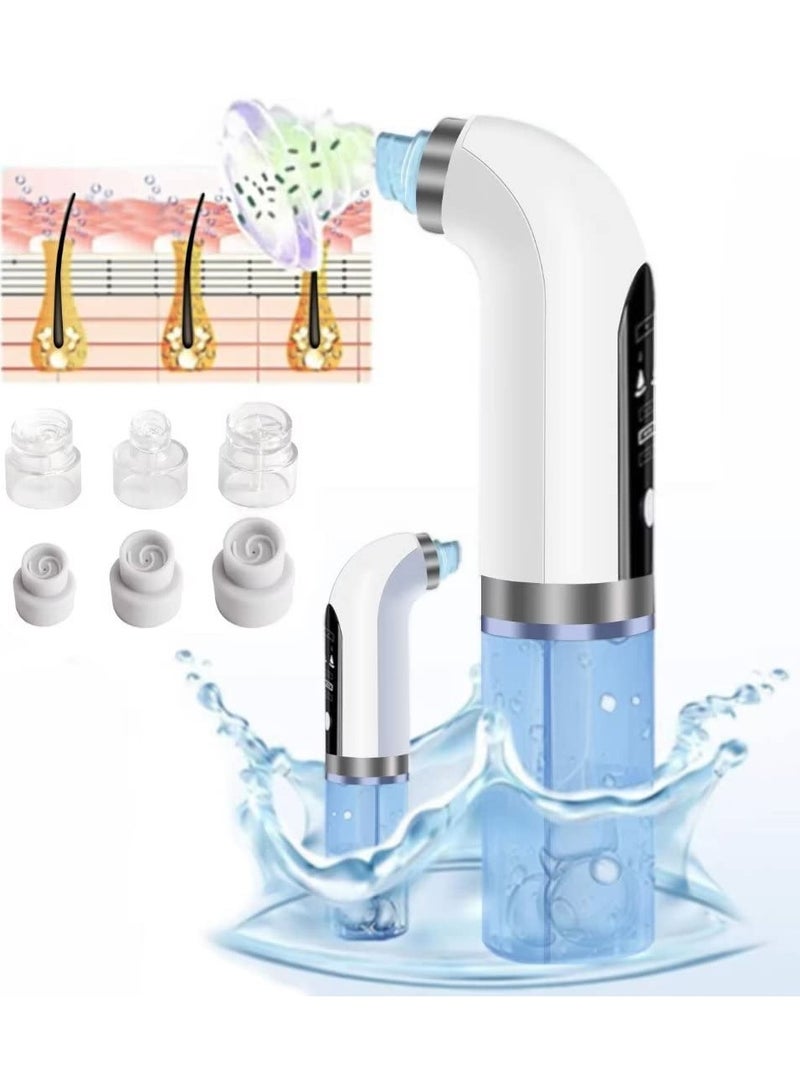 Blackhead Remover Vacuum Facial Pore Cleaner Electric Tool, Oxygen Injection Instrument,Deep Cleaning Beauty Instrument Comes With 6 Cleaning Heads
