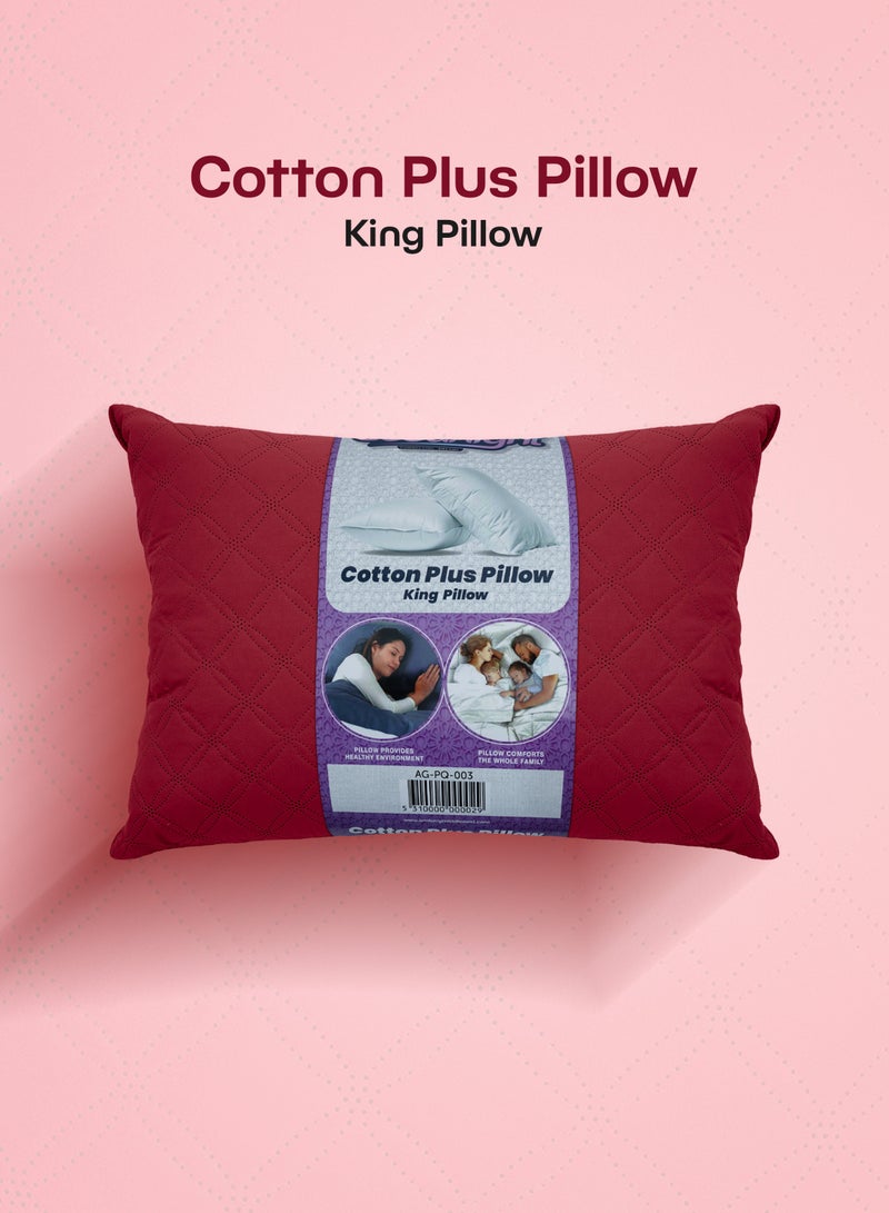 Cotton Plus Pillow Hypoallergenic Side And Back Sleeping Pillows For Neck And Shoulder Support Red