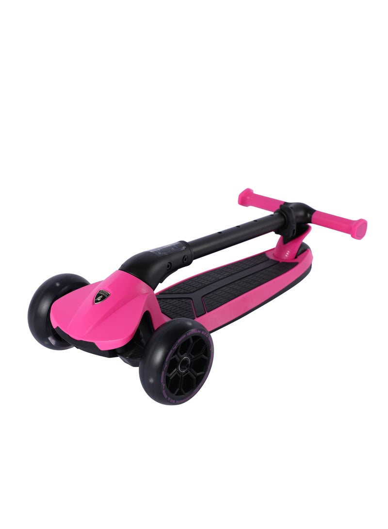 Lamborghini Kids Scooter - 3-Wheel, Adjustable Height, Foldable, Luminous Led Wheels, For Ages 3+