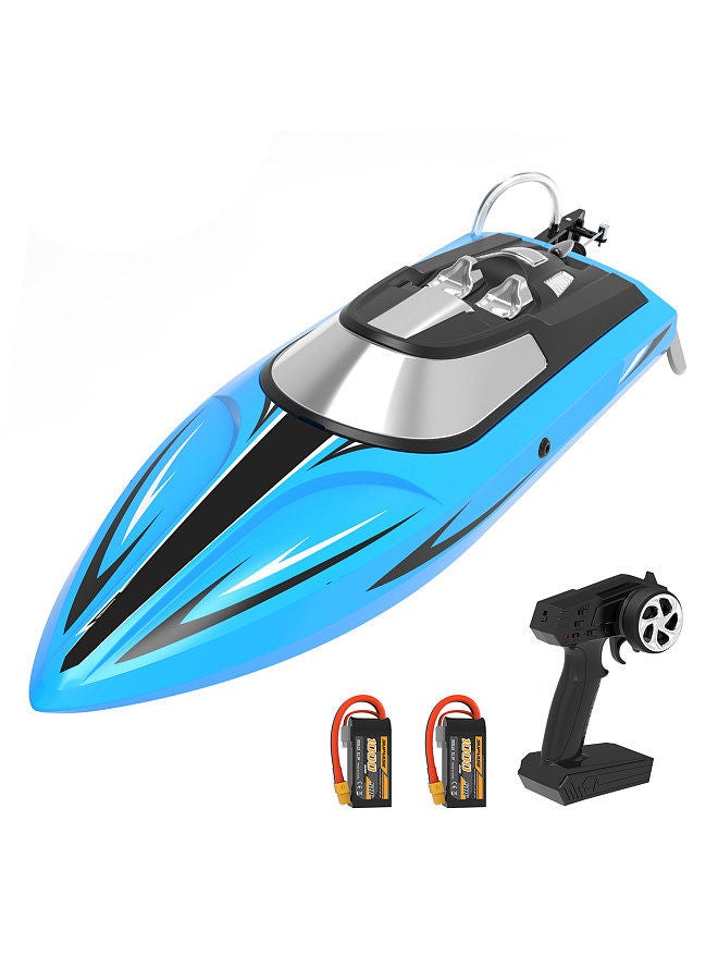 Remote Control Boat 50km/h High Speed 2.4GHz Remote Control Ship Toy Gift for Kids Adults Boys Low Battery Alarm with 2 Battery