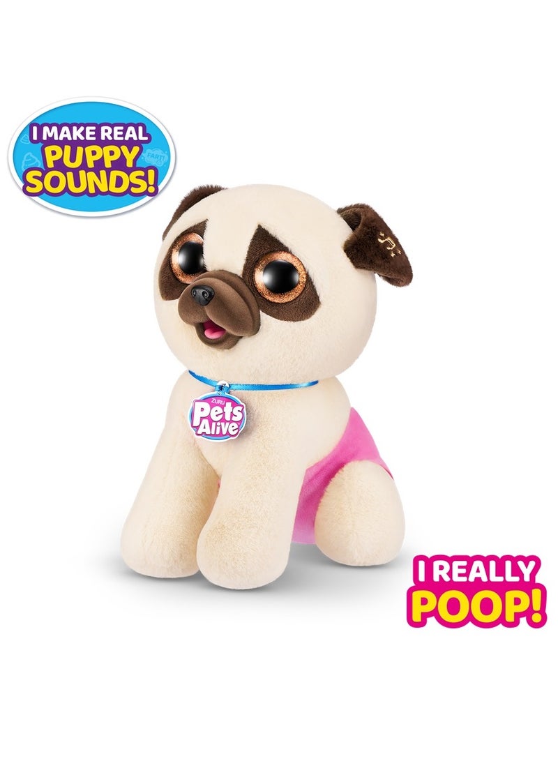 ZURU PETS ALIVE Series 1 Interactive Plush toy PUG for Ages 3Y+