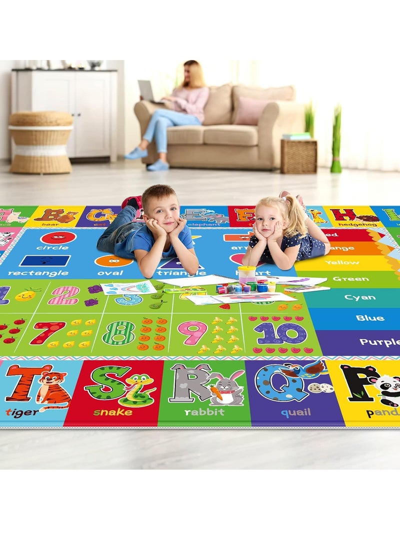 Kids Play Rug for Playroom, Kids Play Mat ABC Educational Area Rug, Toddler Baby Playroom Mat, Alphabet Soft Non-Slip Kids Rug Carpet for Boy Girl Bedroom (78.7X59 INCH Style 2)